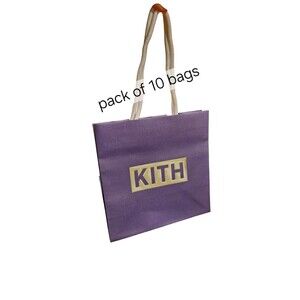 10x Authentic Kith Purpl Silver Paper Shopping Bag Gift Tote Measures 8x8x4.5